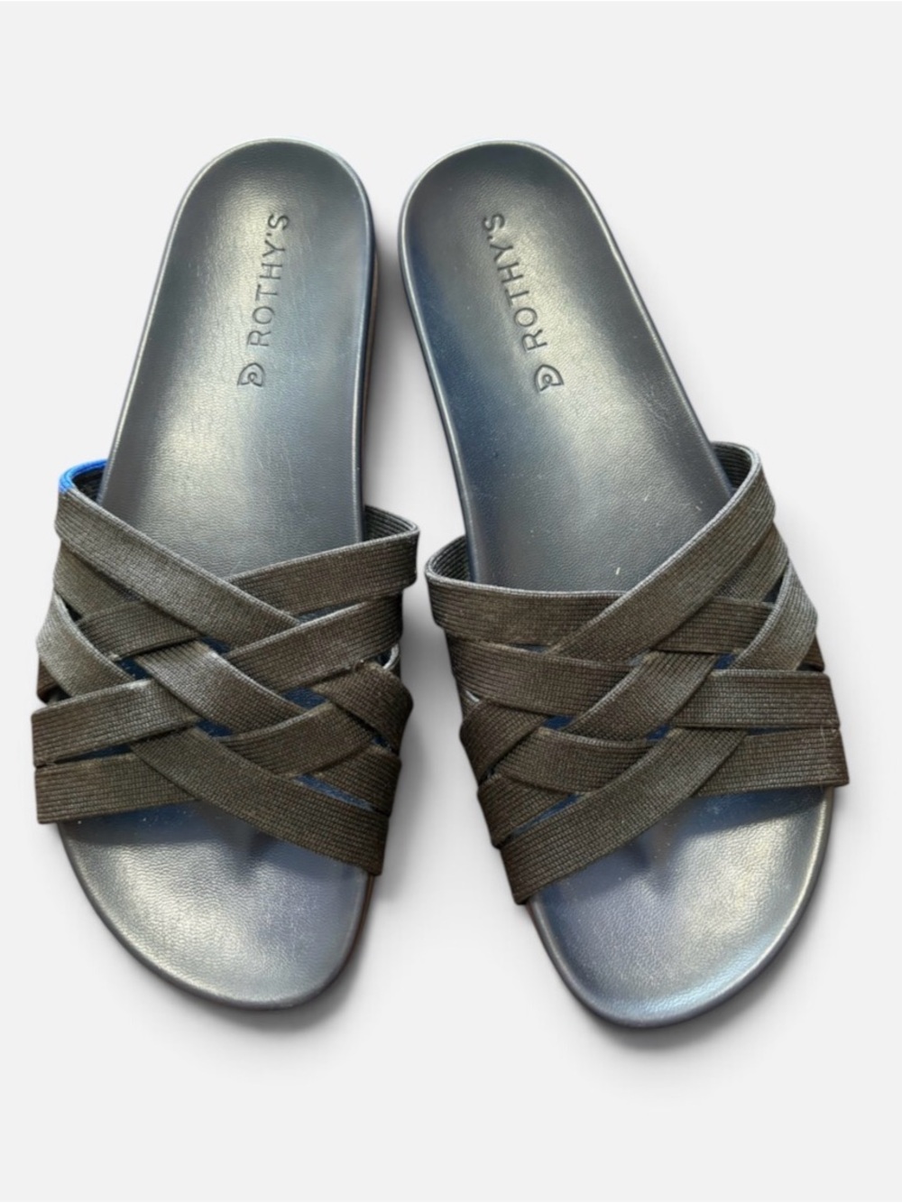 Rothy’s The Slide in Night Sky Navy Black Sandals 7.5